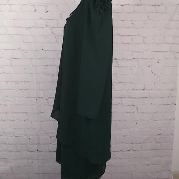 Patra Stenay Evening Dress Sz 14 Midi Rhinestones - Picture 2 of 12